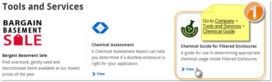 Go to Company, Tools and Services, Chemical Guide